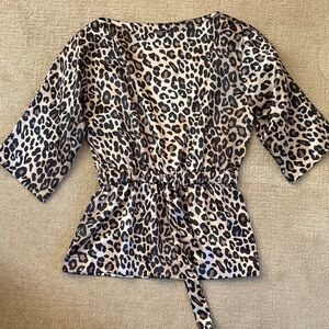 Sharagano Animal Print Blouse